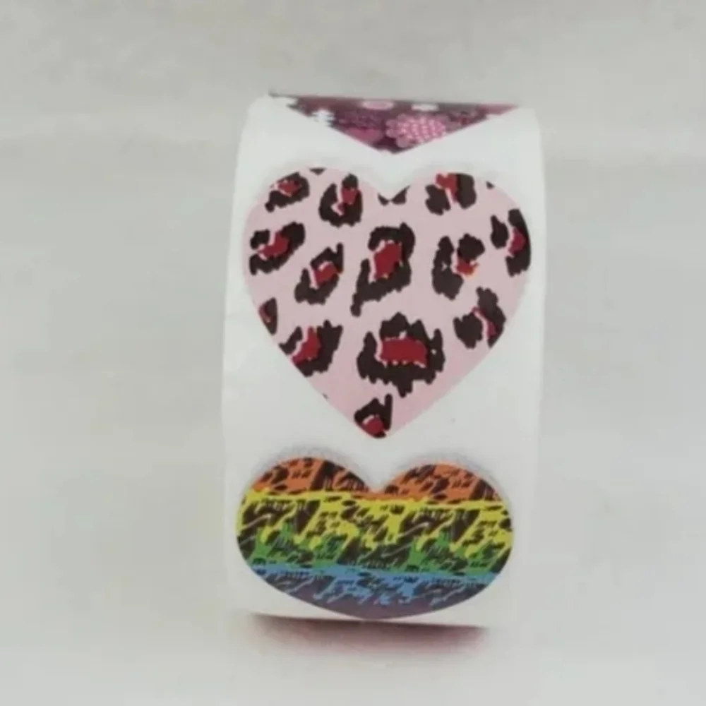 500 Pieces Roll Heart Sealing Sticker